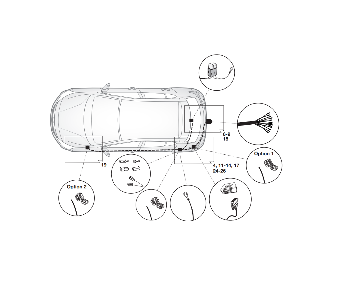 Электрика фаркопа Hak-System (13 pin) для Opel Astra 2015- 26150534 в 