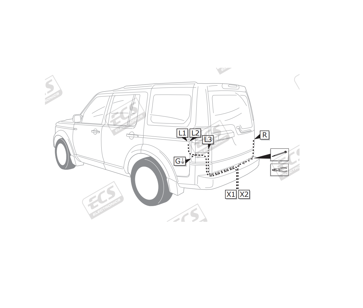 Электрика фаркопа ECS (7 pin) для Land Rover Discovery 2009-2016 LR003BH в 