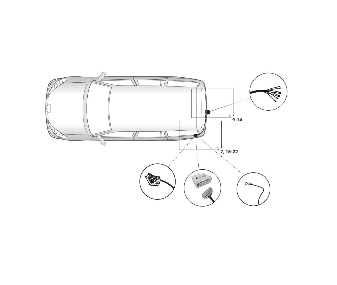 Электрика фаркопа Hak-System (7 pin) для Peugeot 3008 2016- 12500638 в 