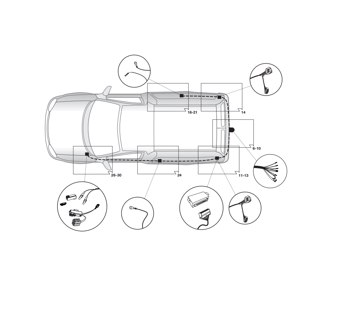 Электрика фаркопа Hak-System (7 pin) для Citroen Nemo 2008-2015 12500535 в 