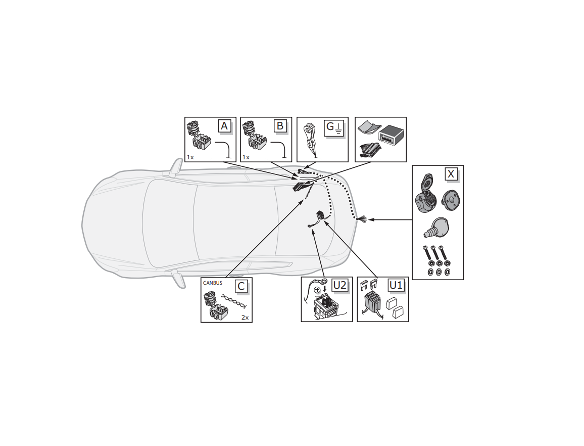 Электрика фаркопа ECS (13 pin) для BMW 3 серия (F34) 2014- BW028D1 в 