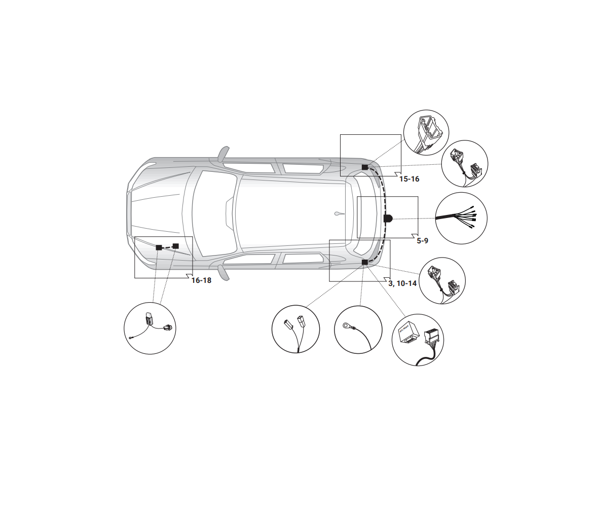 Электрика фаркопа Hak-System (7 pin) для Mitsubishi ASX 2010- 12500578 в 