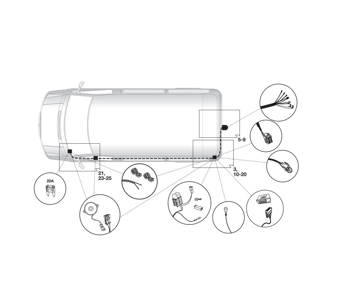 Электрика фаркопа Hak-System (7 pin) для Nissan NV300 2016- 12500610 в 