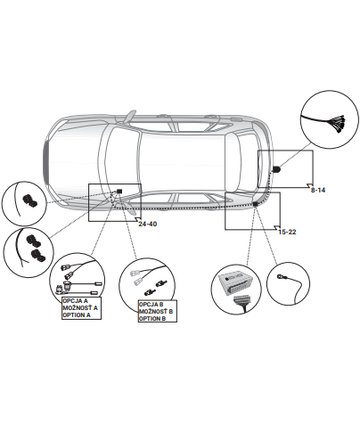 Электрика фаркопа Hak-System (13 pin) для Audi A3 (седан, хетчбек, 3/5 дв) 2014- 21500601 в 