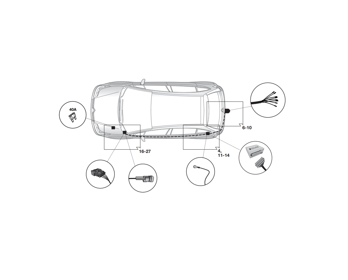 Электрика фаркопа Hak-System (7 pin) для Citroen C4 Picasso 2013-2018 12500592 в 