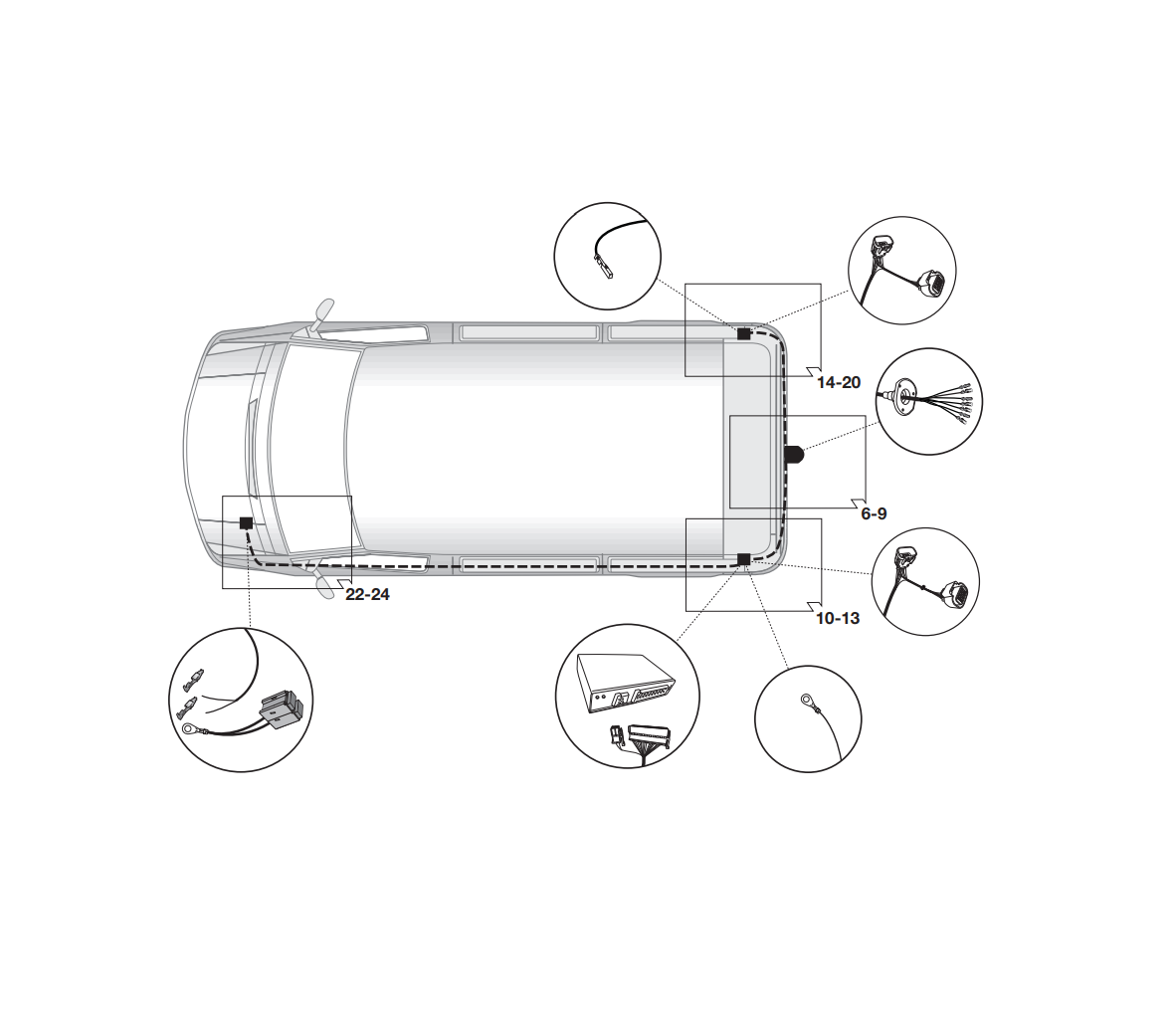 Электрика фаркопа Hak-System (7 pin) для Citroen Jumper 2011-2021 12500565 в 