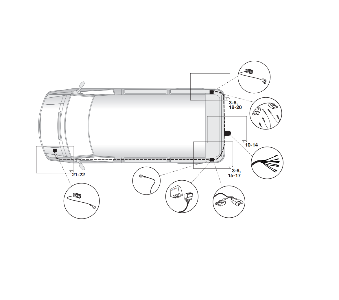 Электрика фаркопа Hak-System (7 pin) для Ford Transit 2011-2014 12060515 в 