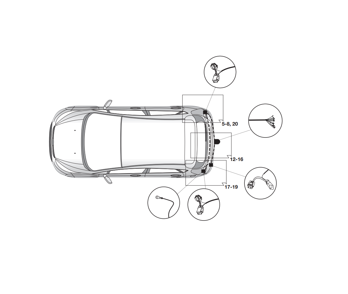 Электрика фаркопа Hak-System (7 pin) для Ford Fiesta 3/5 дв. 2013- 16060537 в 