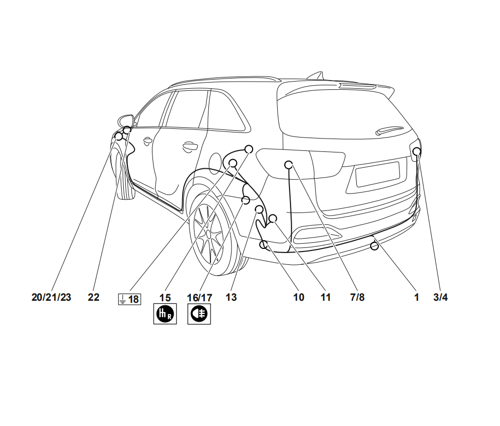 Электрика фаркопа Westfalia (13 pin) для Kia Sorento 2015-2021 345143300113 в 