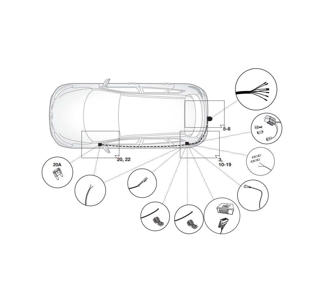 Электрика фаркопа Hak-System (7 pin) для Renault Scenic 2016-2020 12180544 в 