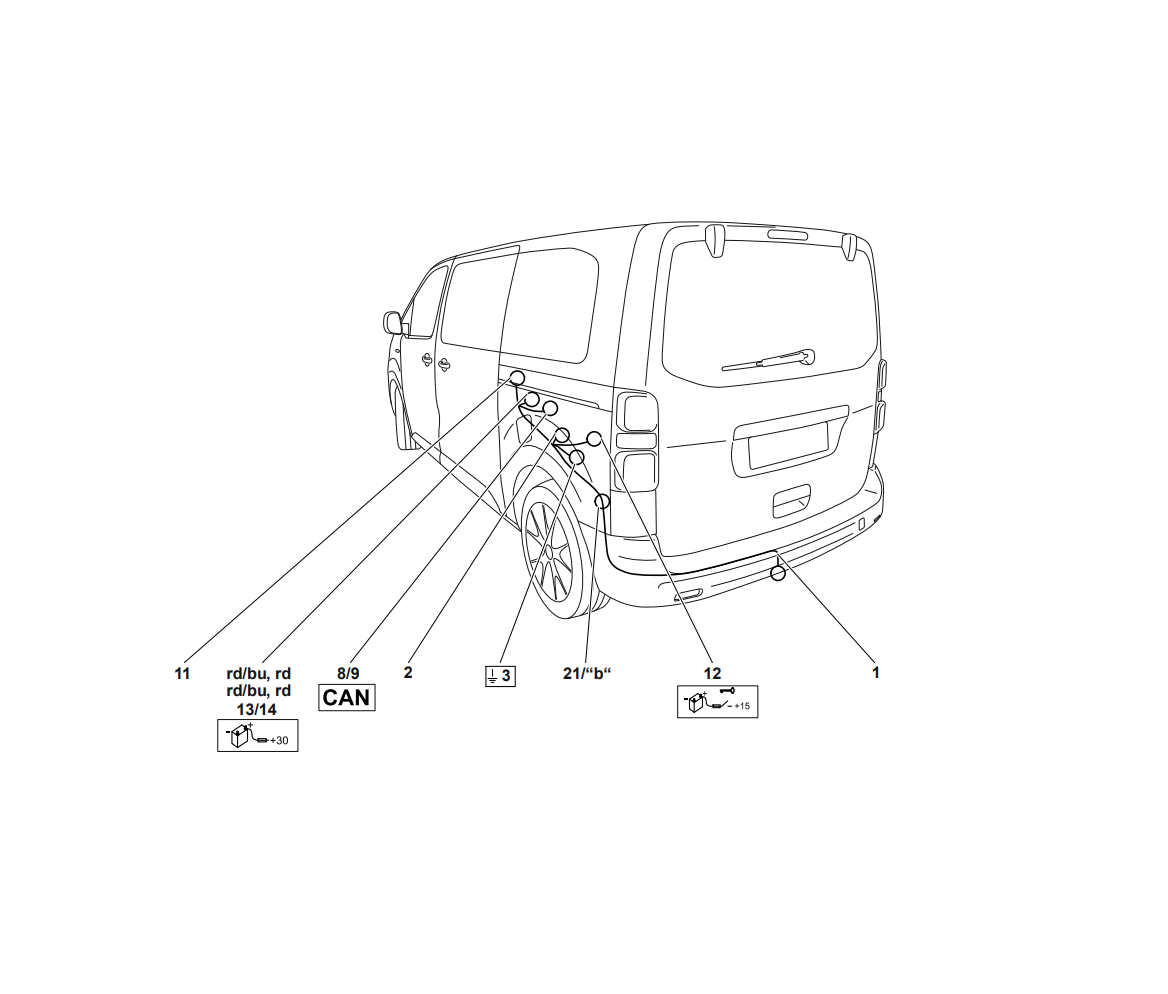 Электрика фаркопа Westfalia (13 pin) для Citroen Jumpy 2016-2019  304157300113 в 