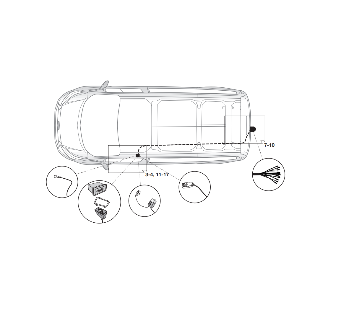 Электрика фаркопа Hak-System (13 pin) для Ford Transit Custom 2016- 21060559 в 