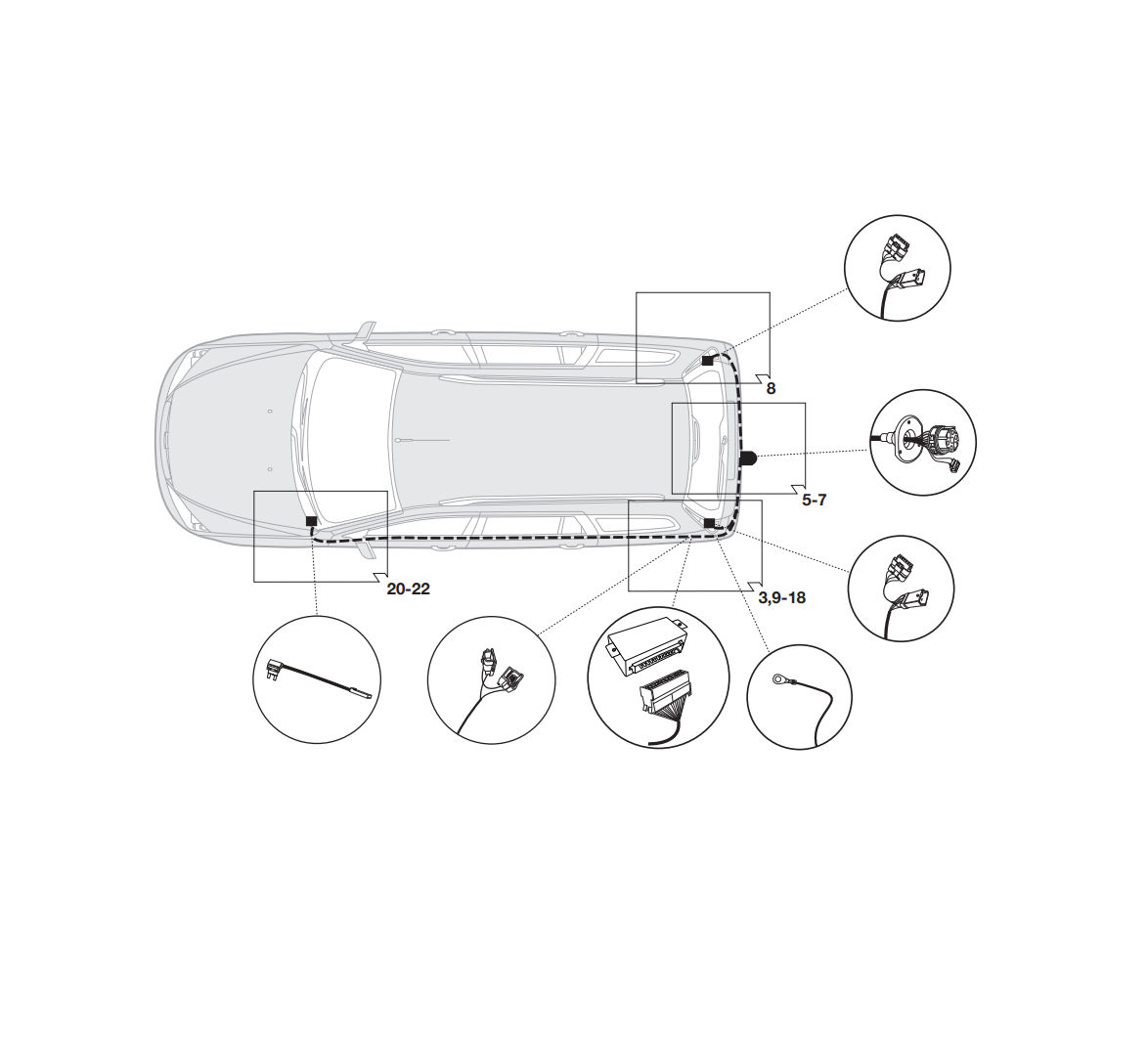 Электрика фаркопа Hak-System (7 pin) для Renault Megane Grandtour 2009-2016 12180525 в 