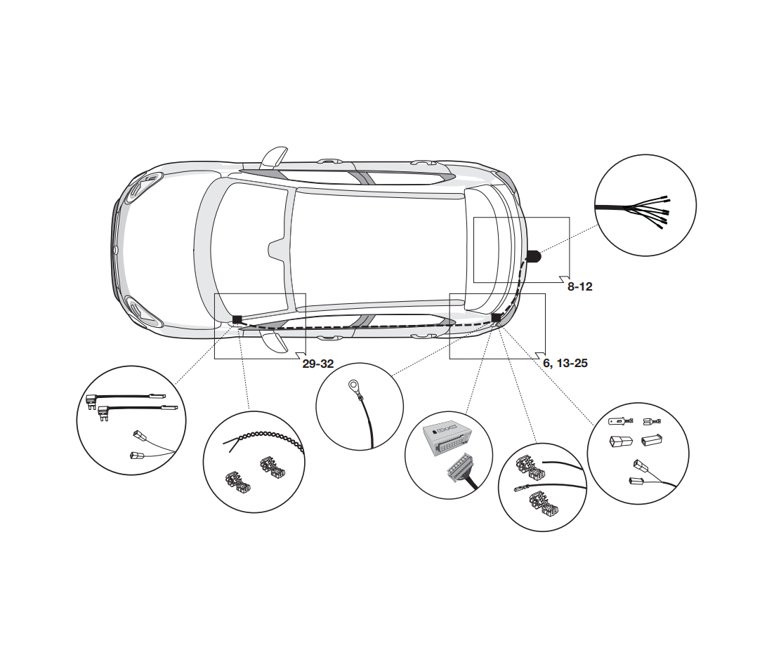 Электрика фаркопа Hak-System (7 pin) для Jeep Compass 2017- 12500612 в 