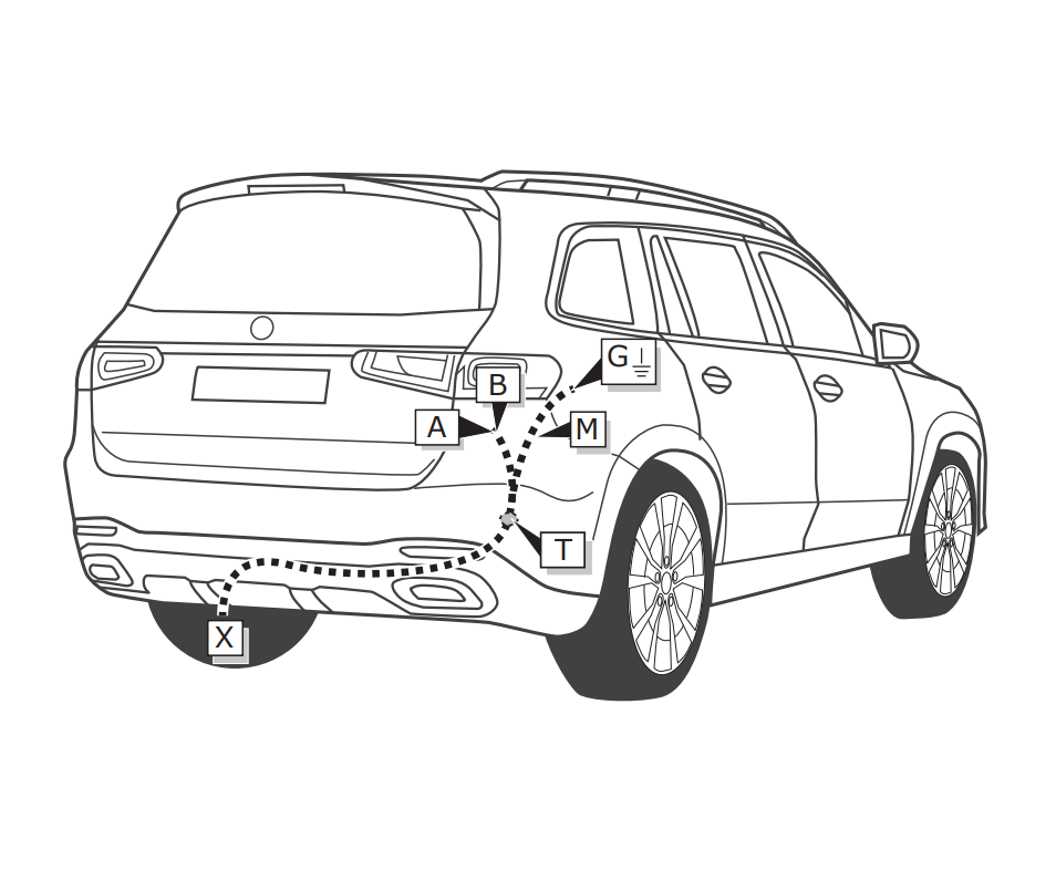 Электрика фаркопа ECS (7 pin) для Mercedes GLS-class 2019- MB083F1 в 