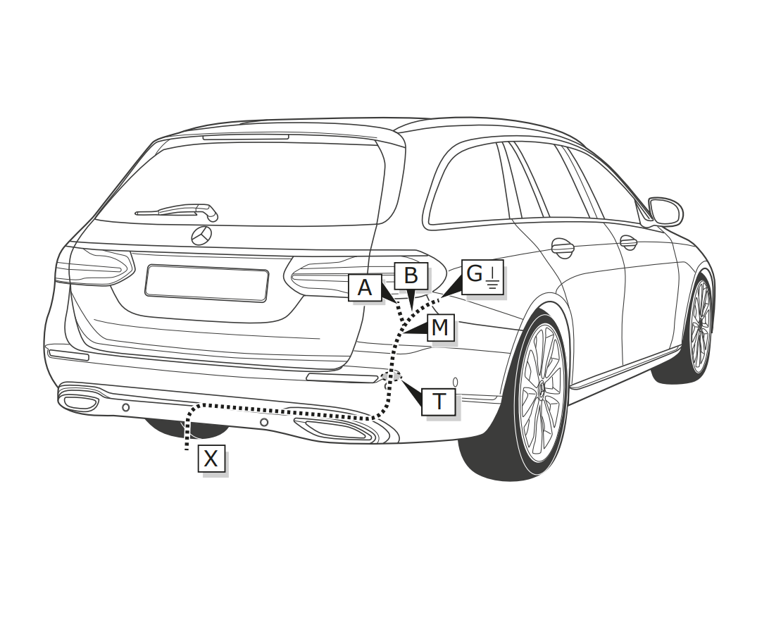 Электрика фаркопа ECS (7 pin) для Mercedes E-class (A238,C238) 2017- MB083F1 в 