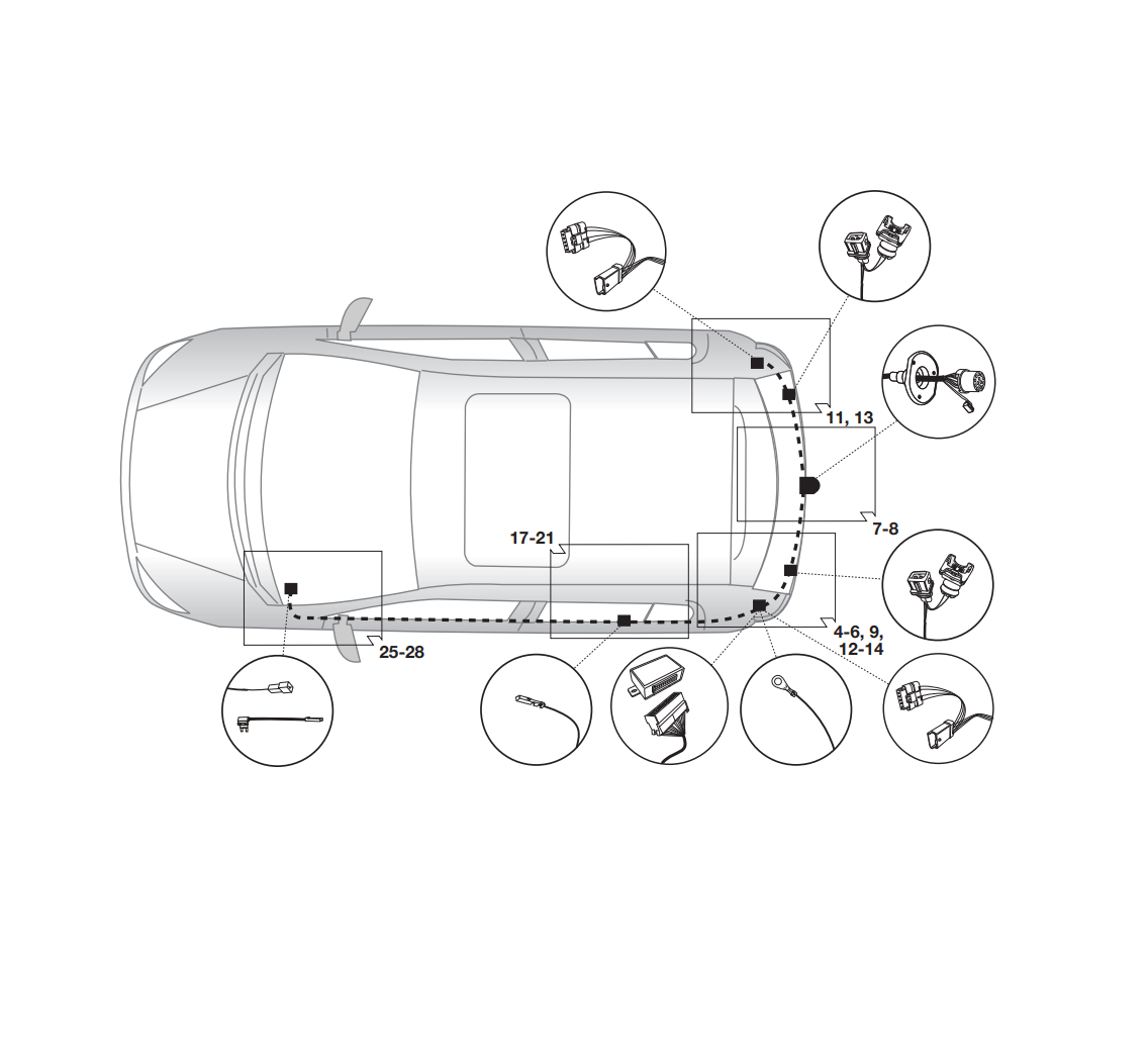 Электрика фаркопа Hak-System (13 pin) для Renault Megane 2009-2016 21180521 в 