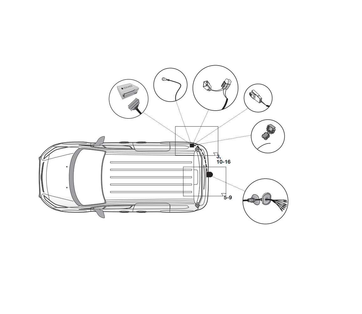 Электрика фаркопа Hak-System (7 pin) для Ford Tourneo Connect 2018- 12060578 в 