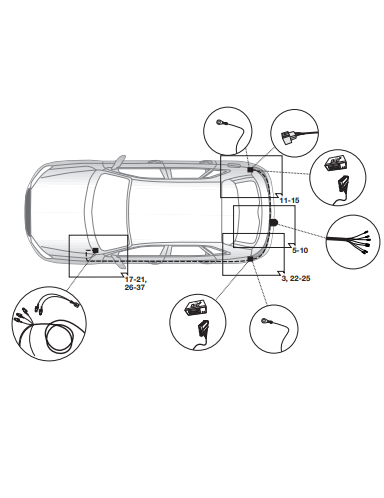 Электрика фаркопа Brink (7 pin) для Audi Q3 2011-2018 701413 в 