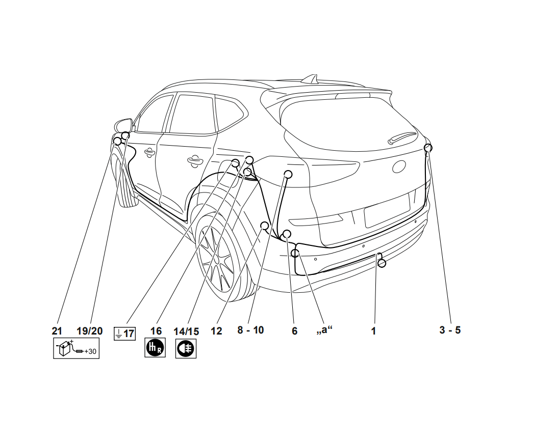 Электрика фаркопа Westfalia (7 pin) для Hyundai Tucson 2018-2021 346149300107 в 