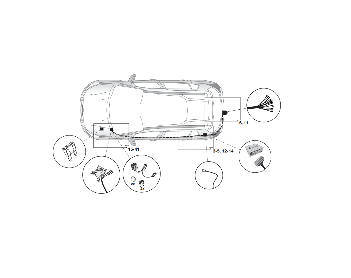 Электрика фаркопа Hak-System (13 pin) для Citroen C4 Cactus 2014-2018 21500599 в 