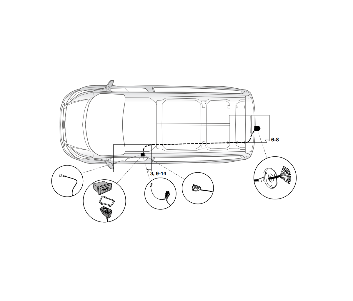 Электрика фаркопа Hak-System (13 pin) для Ford Transit Custom 2012-2016 21060534 в 