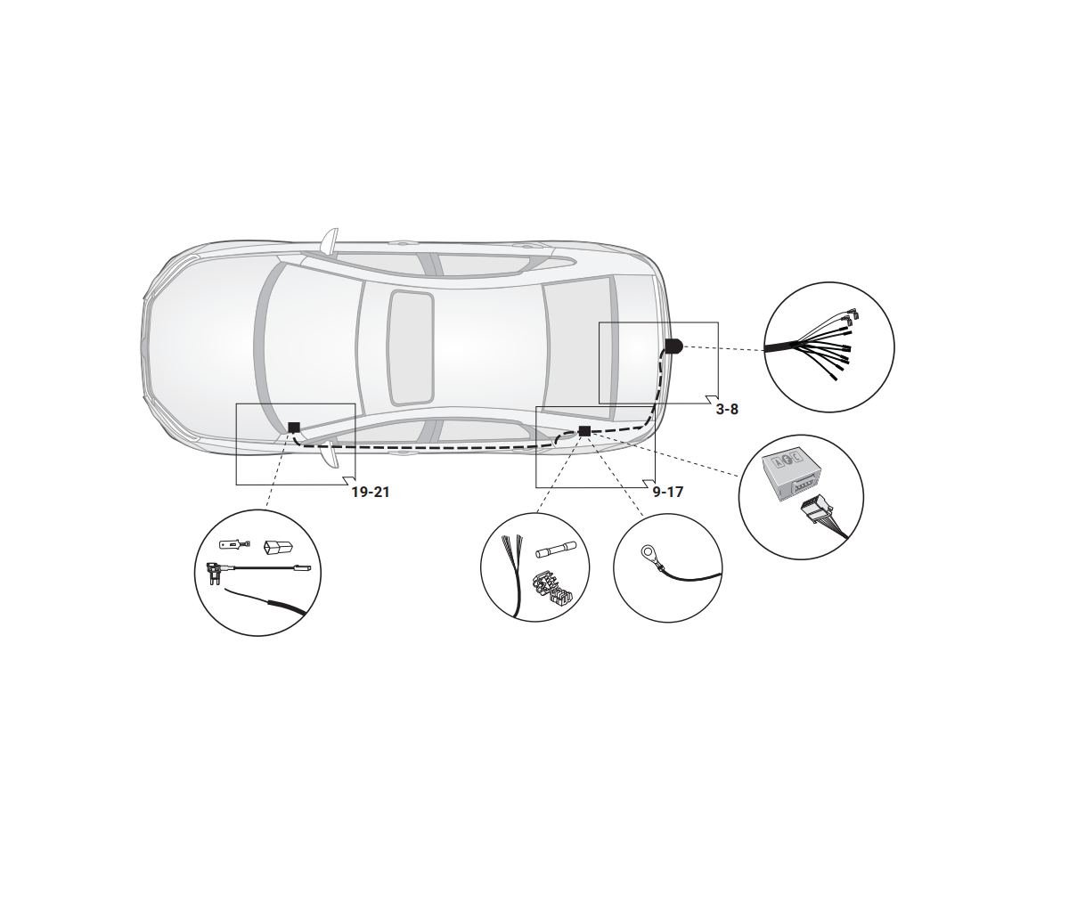 Электрика фаркопа Hak-System (7 pin) для Lada Vesta 2017- 12710501 в 