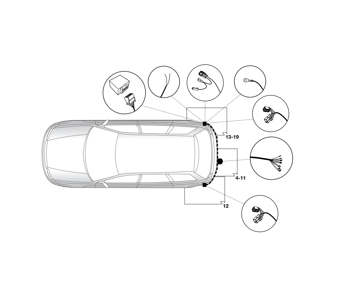 Электрика фаркопа Hak-System (7 pin) для Kia Cee'd Sporty Wagon 2007-2009 12100529 в 