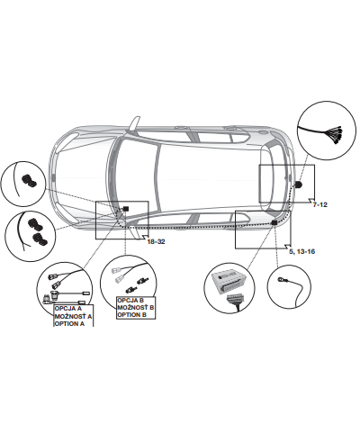 Электрика фаркопа Hak-System (13 pin) для Volkswagen Golf (хетчбек/универсал,вкл.Spotsvan,Alltrac) 2012-2019 21500601 в 