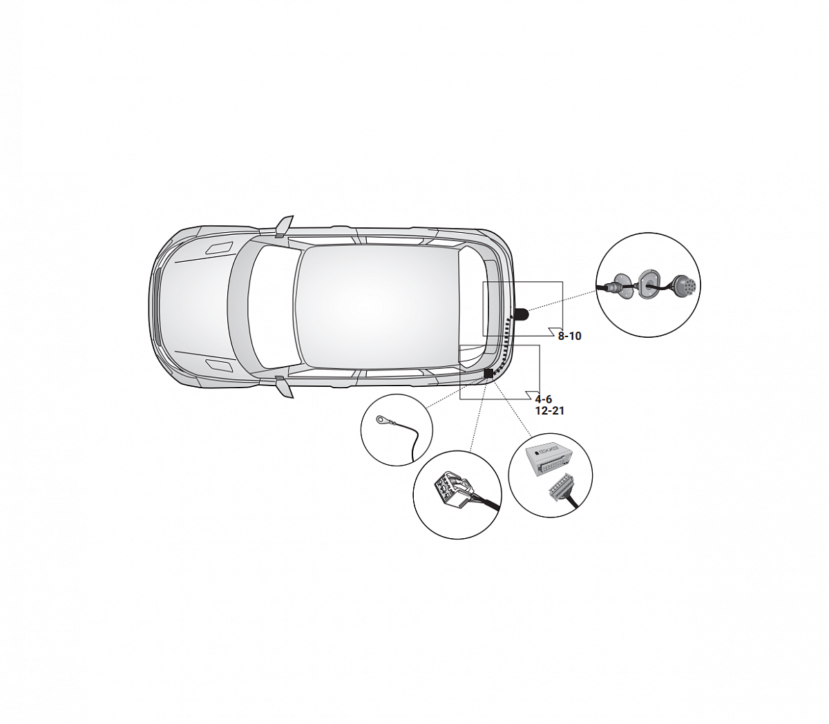 Электрика фаркопа Hak-System (13 pin) для Land Rover Evoque 03/2019-12/2020 21190521 в 