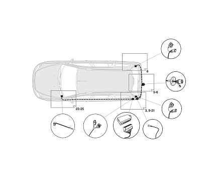 Электрика фаркопа Hak-System (13 pin) для Renault Megane 2009-2016 21180525 в 