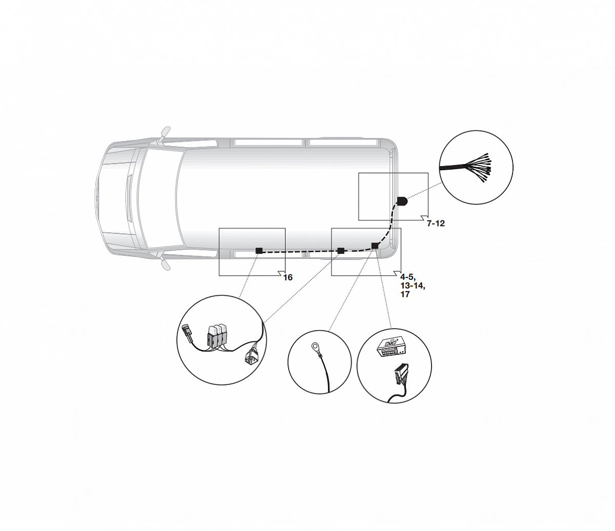 Электрика фаркопа Hak-System (13 pin) для Citroen Spacetourer 2016- 21500626 в 