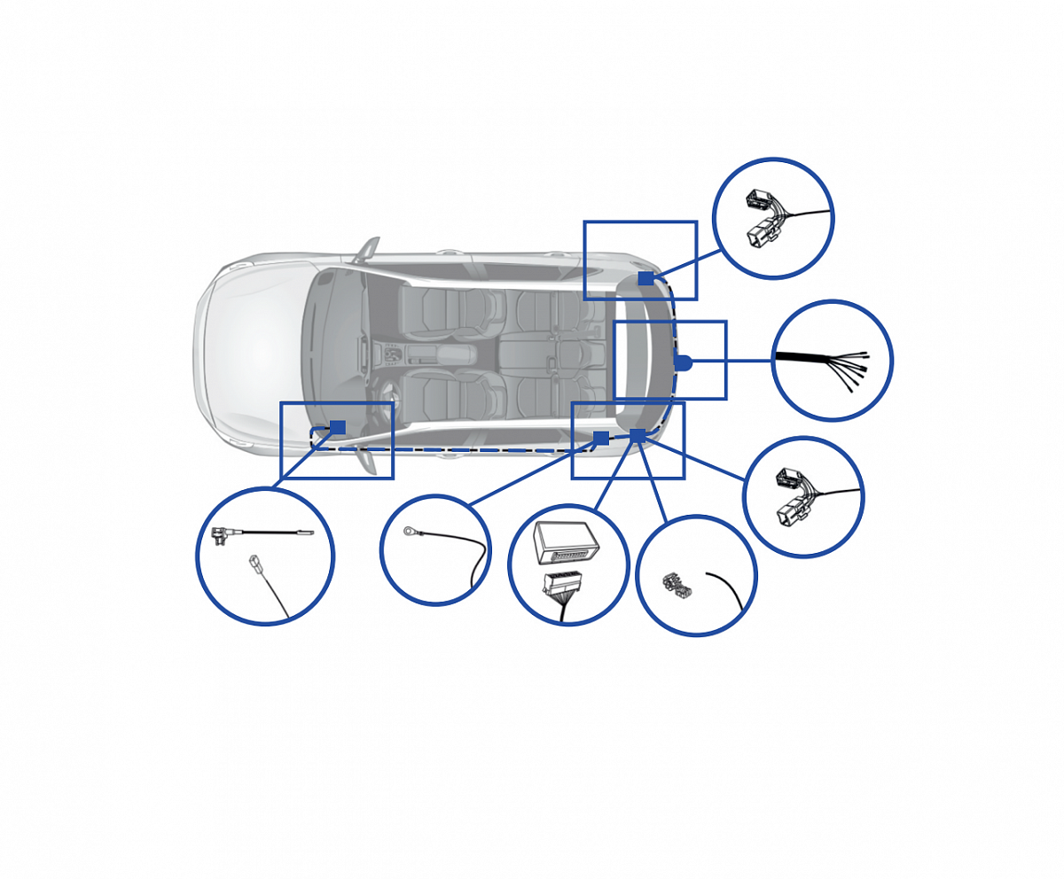 Электрика фаркопа TowRus (7 pin) для Hyundai Solaris (седан) 2017-2020 HS-2 в 