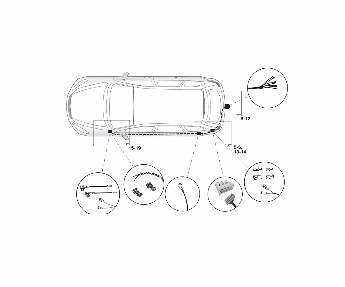 Электрика фаркопа Hak-System (7 pin) для Kia Sorento 2012-2021 12100550 в 