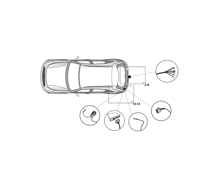 Электрика фаркопа Hak-System (7 pin) для Infiniti FX 2008-2014, (для авто без зап.колеса) 12680501 в 