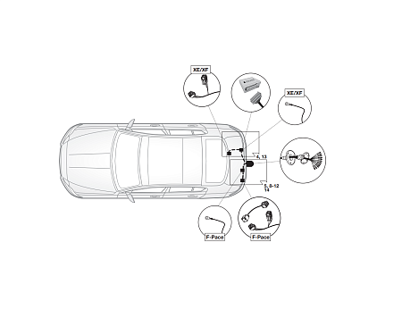 Электрика фаркопа Hak-System (13 pin) для Jaguar F-Pace 04/2016-05/2017 21360506 в 