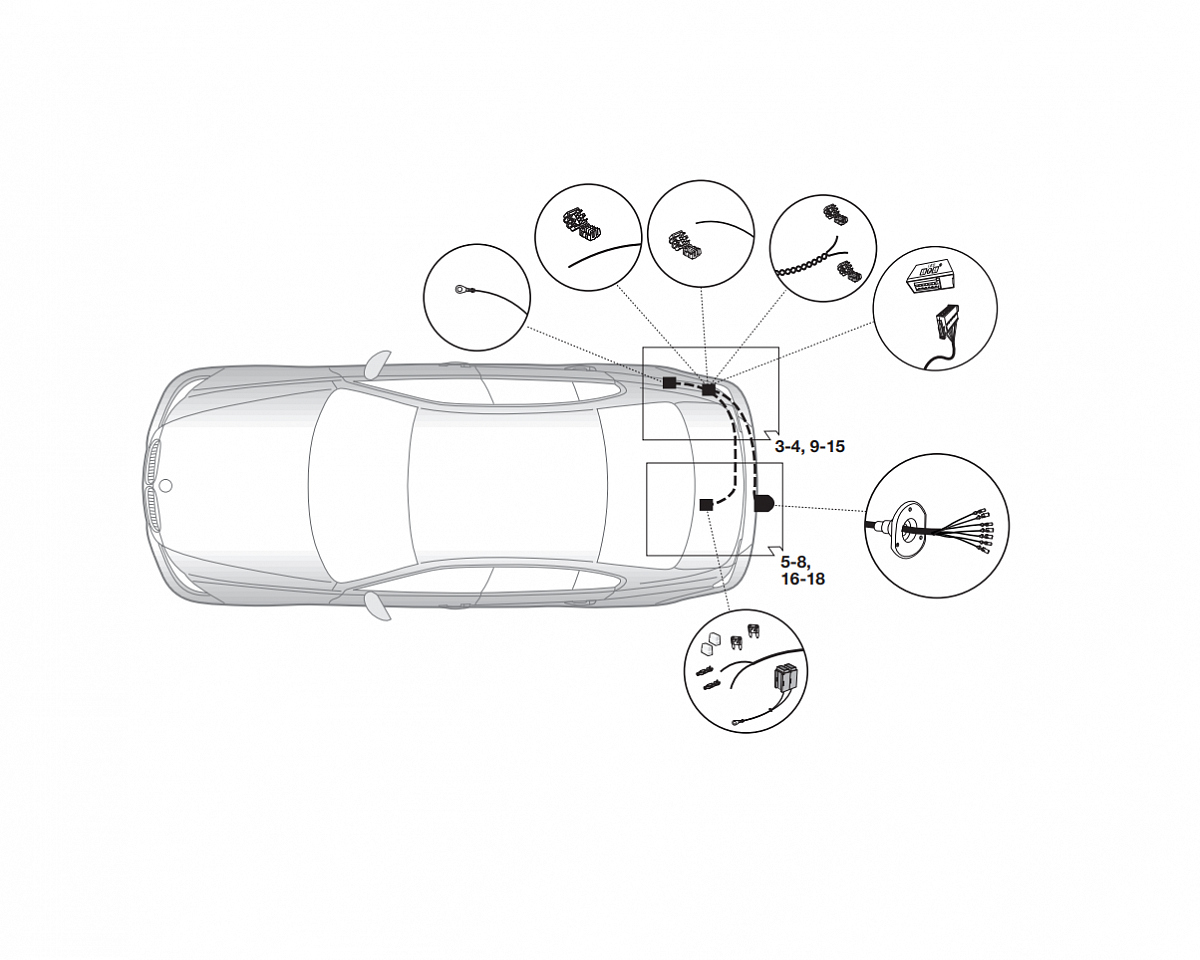 Электрика фаркопа Hak-System (7 pin) для BMW 3 серия (F34 GT) 2014- 12020528 в 