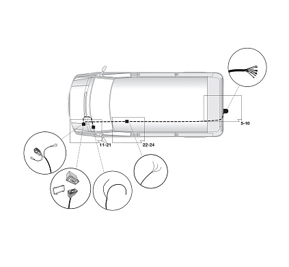 Электрика фаркопа Hak-System (7 pin) для Volkswagen Transporter T6 2015-10/2019 12270548 в 