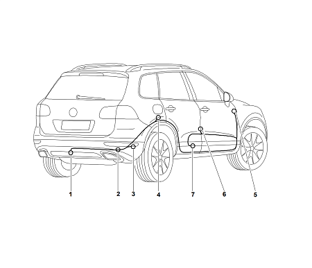 Электрика фаркопа Westfalia (13 pin) для Porsche Cayenne 2010-2017, (кроме а/м с адаптивным круиз-кон) 321765300113 в 