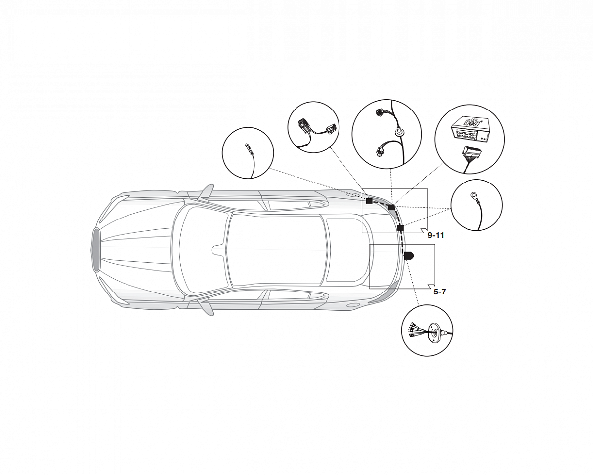 Электрика фаркопа Hak-System (7 pin) для Jaguar XF 2012-2015 12360505 в 