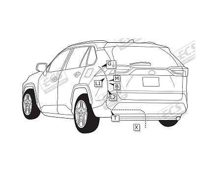 Электрика фаркопа ECS (7 pin) для Toyota RAV4 2018- TO295BH в 