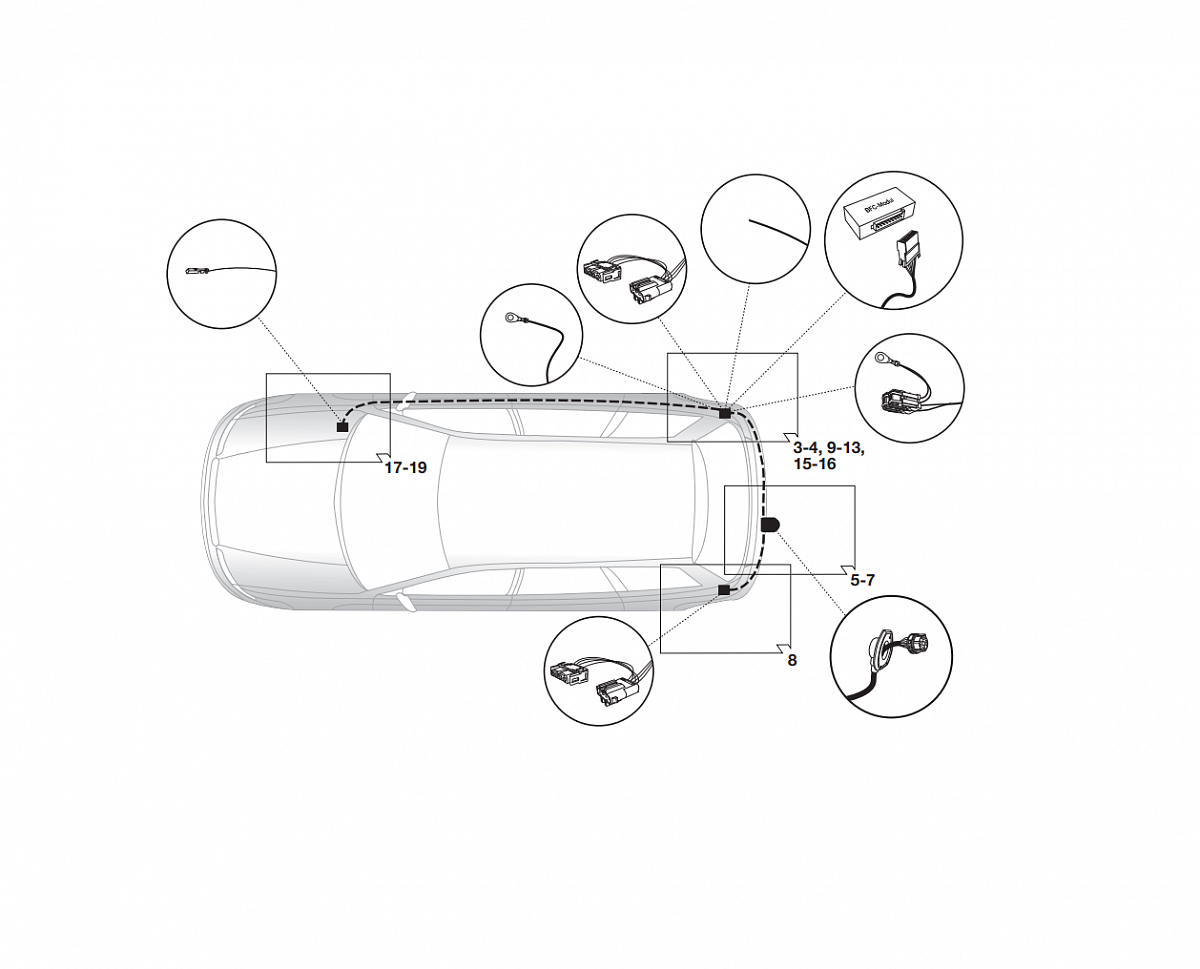 Электрика фаркопа Hak-System (7 pin) для BMW 5 серия (E39) 1997-2004 12020511 в 