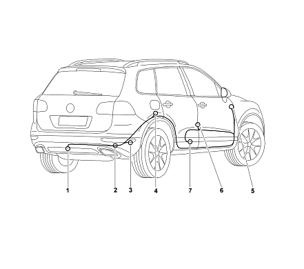 Электрика фаркопа Westfalia (7 pin) для Porsche Cayenne 2010-2017, (кроме а/м с адаптивным круиз-кон) 321765300107 в 