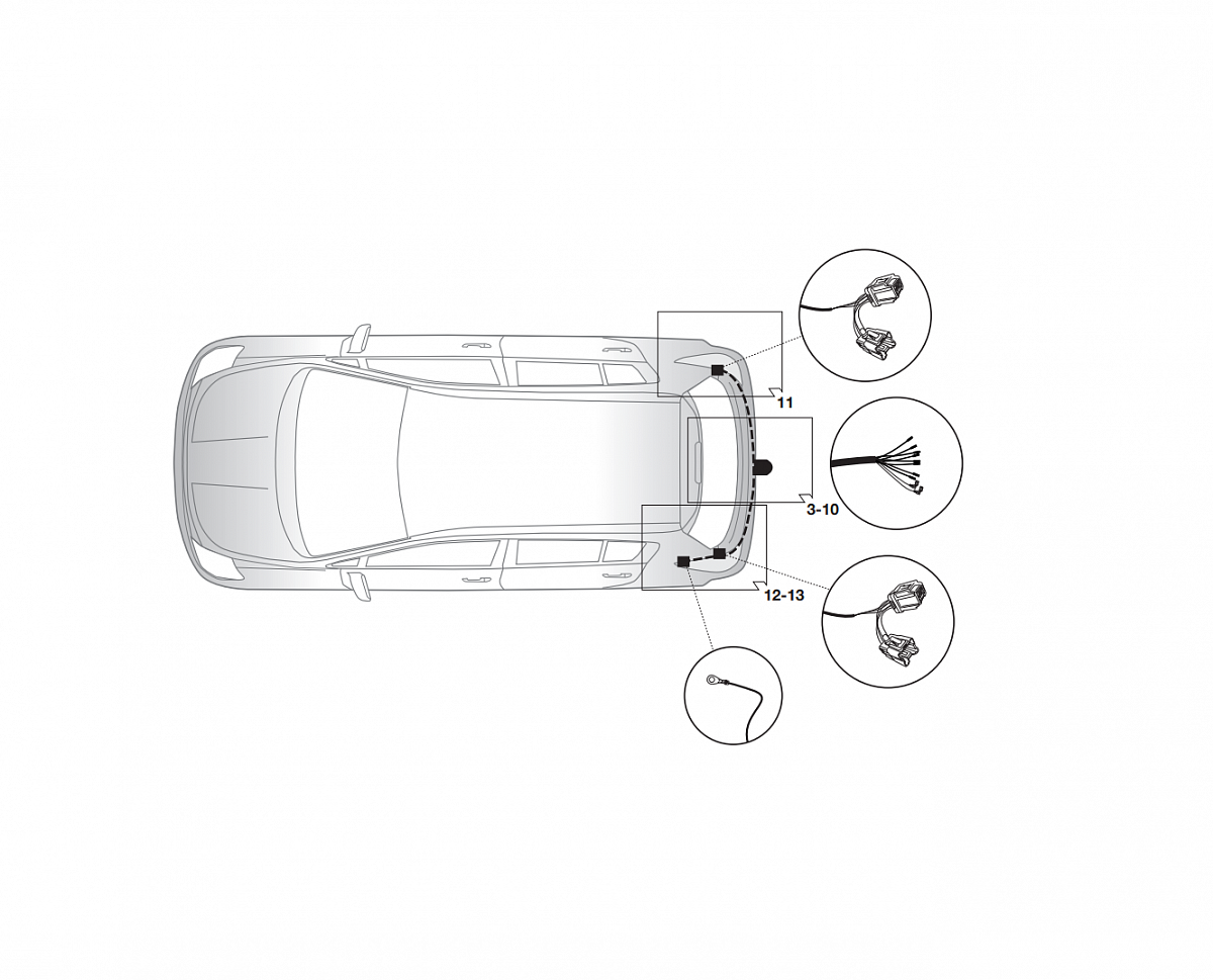 Электрика фаркопа Hak-System (7 pin) для Nissan Tiida 2008-2014 16140508 в 