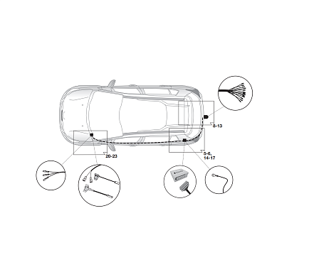 Электрика фаркопа Hak-System (13 pin) для Citroen C3 Aircross 2017- 21500637 в 