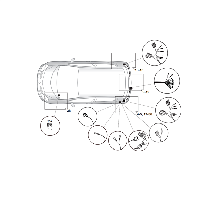 Электрика фаркопа Hak-System (13 pin) для Renault Grand Scenic 2009-2016 21180537 в 