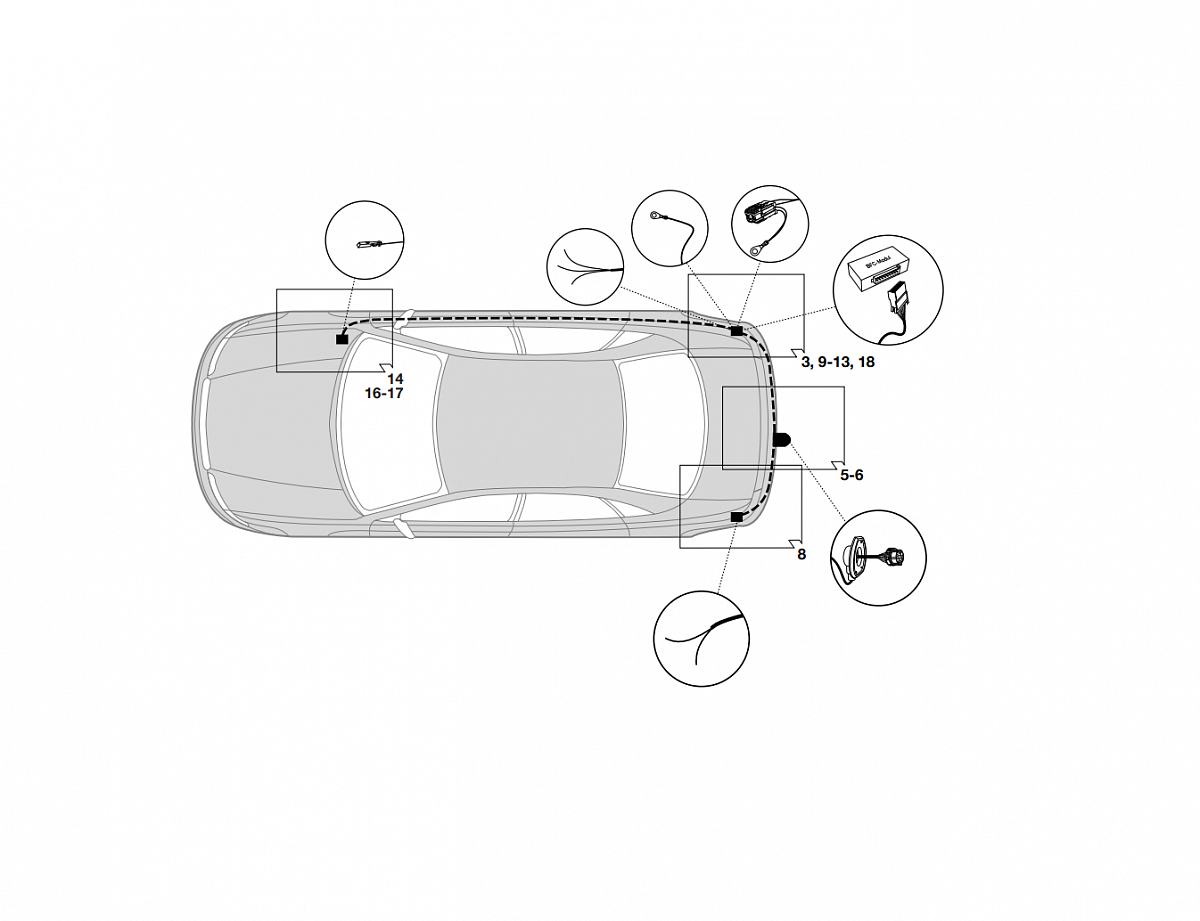 Электрика фаркопа Hak-System (7 pin) для BMW 5 серия (E39) 2000-2003 12020510 в 