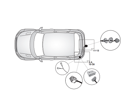 Электрика фаркопа Hak-System (13 pin) для Jaguar E-Pace 01/2021- 21500682 в 