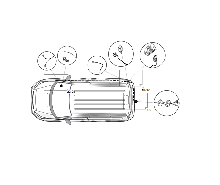 Электрика фаркопа Brink (7 pin) для Ford Transit Connect (SWB + LWB) 2013- 712163 в 