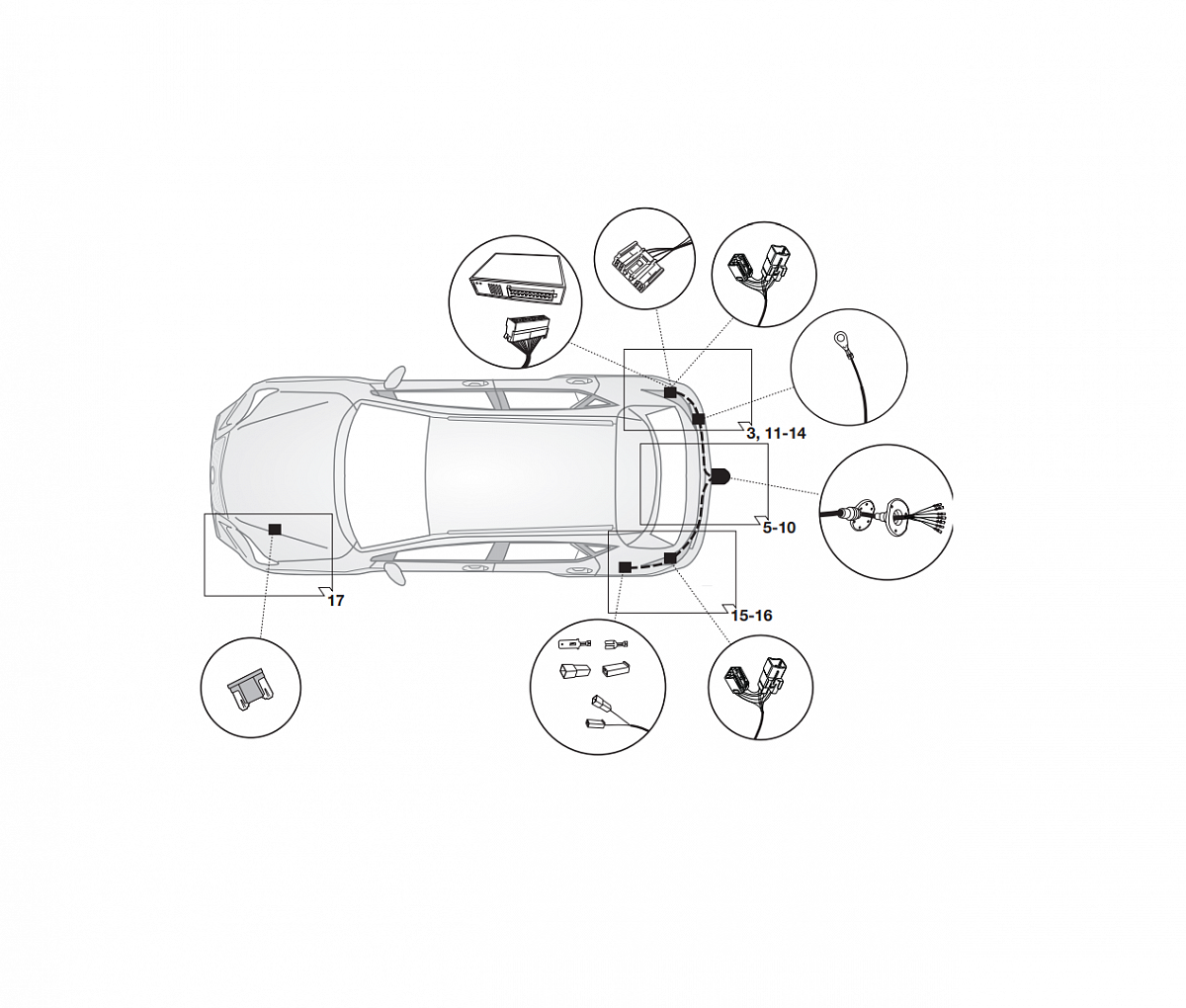 Электрика фаркопа Hak-System (7 pin) для Lexus RX 200t,350,450h 2016- 12670505 в 
